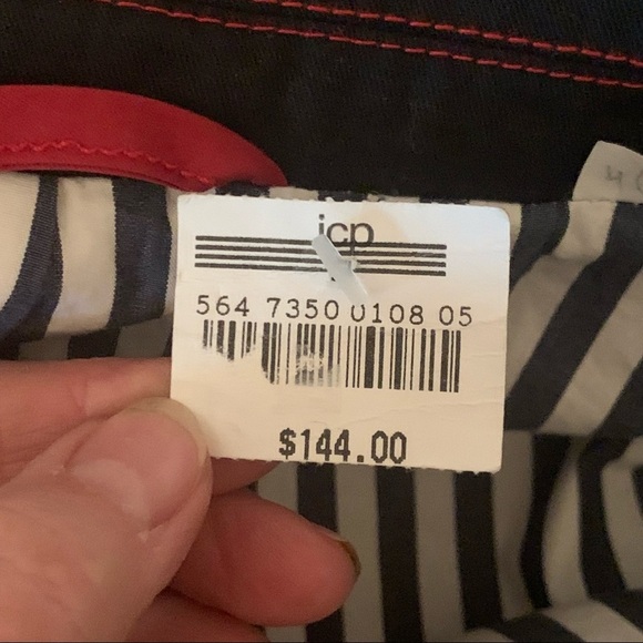 NWT STAFFORD PREP 2 Button Blazer 100% Cotton Navy Blue White Striped Lining - Picture 3 of 16